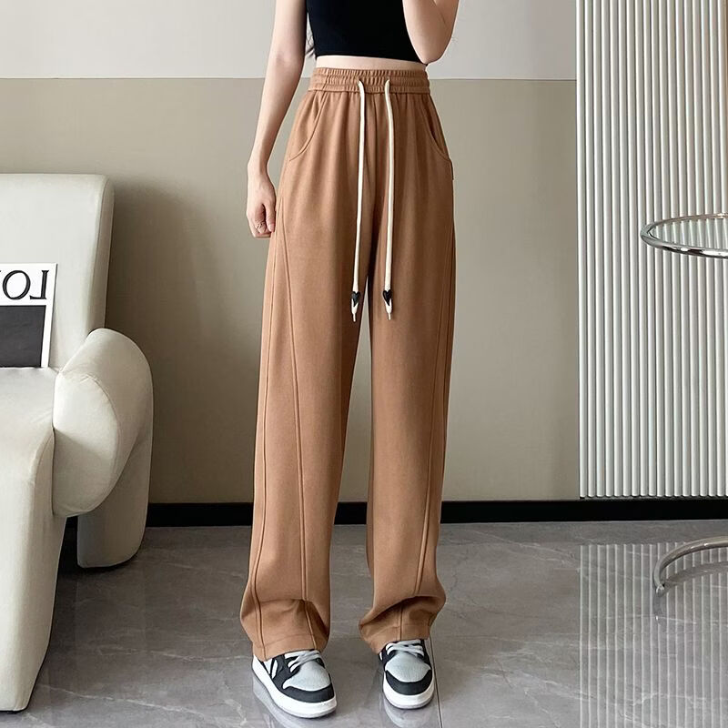 WAMLBN香蕉裤窄版休闲裤2026米白色春夏新款直筒裤长裤潮 米白色 L 【参考详情页尺寸信息】