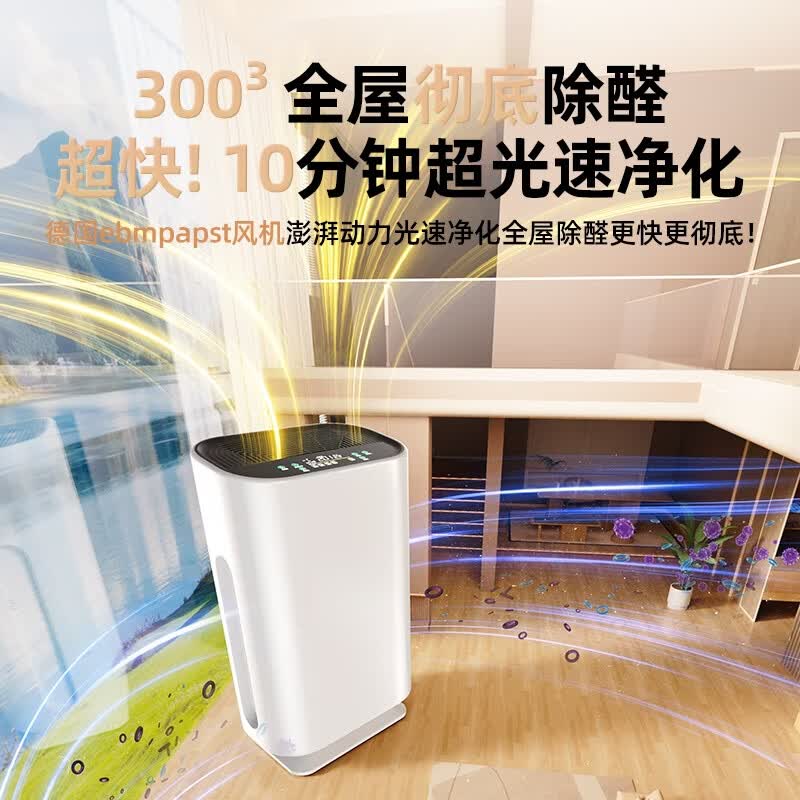 DIKTT德国空气净化器家用除甲醛宠物吸毛除螨除尘除过敏原家用除烟味室内智能加湿杀菌负离子净化空气 906空净-智能屏显-HEPA技术-可定时