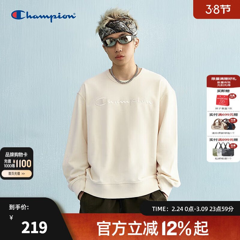 Champion�ھ�Բ��������2025�����¿�ƴ������´�ɫ���г���Ů �װ�ɫ L 199Ԫ