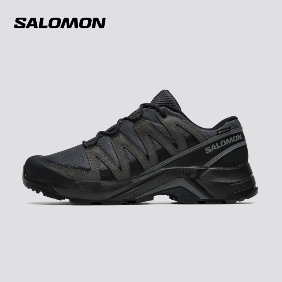 萨洛蒙（Salomon）男款 户外运动透气稳定抓地防水徒步鞋 X-ADVENTURE RECON GTX 沥青灰 478092 42 (UK8丨 42)