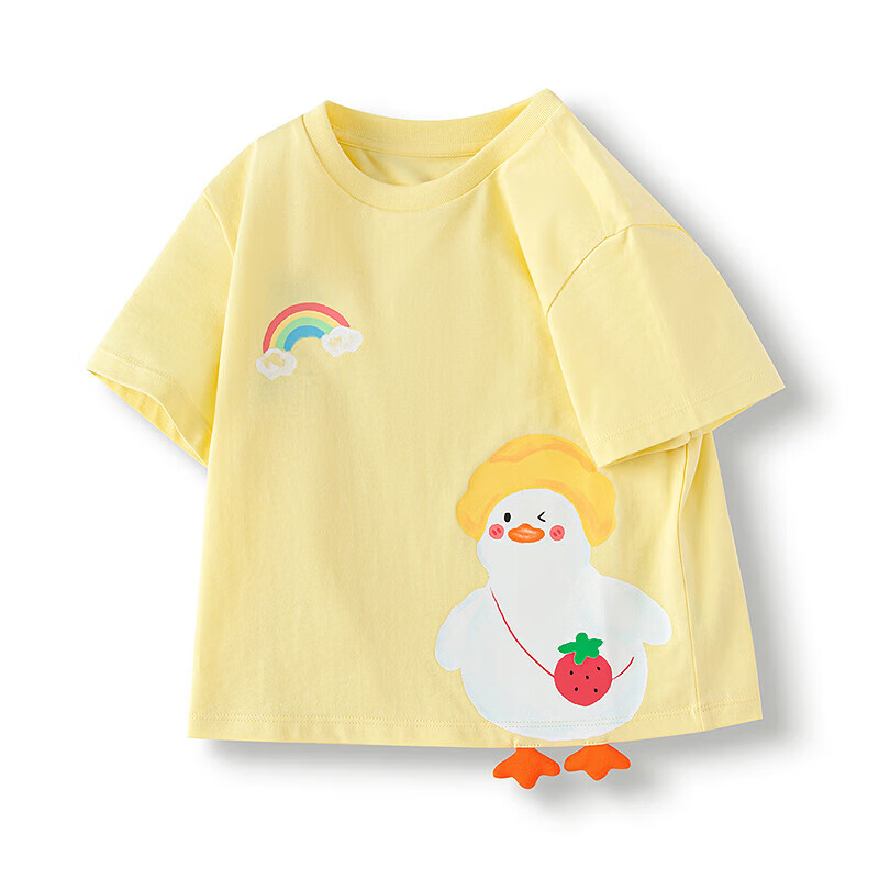 巴拉巴拉童装宝宝短袖t恤婴儿男童女童上衣夏装甜美时尚洋气清新衣服萌 淡黄31407-208225117023 120