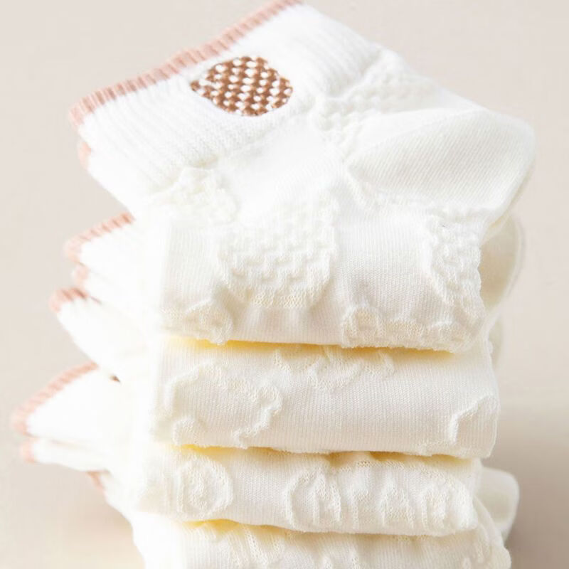 雅鹿短袜女春夏款日系可爱卡通小熊提花女士袜子抗菌防臭ins潮学生袜 【不到1元每双】小熊图标短袜【20双】 均码 雅鹿 10A抑菌/高弹透气/抗起球