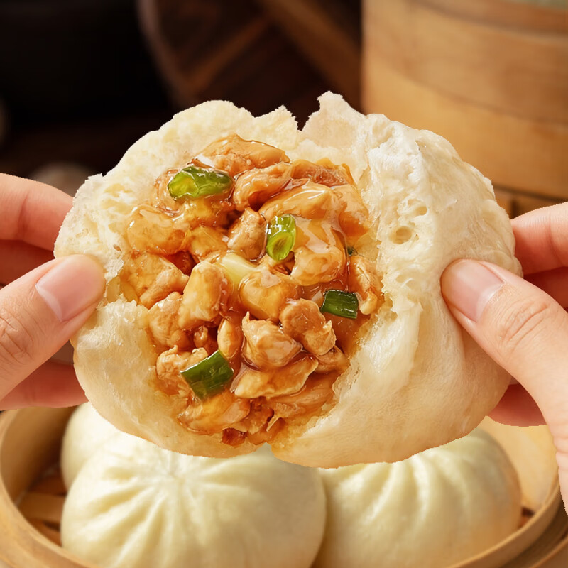 三全中式早餐半成品点心包子馄饨手抓饼速冻家庭早晚餐夜宵年货送礼 老面豆腐粉条小笼包400g