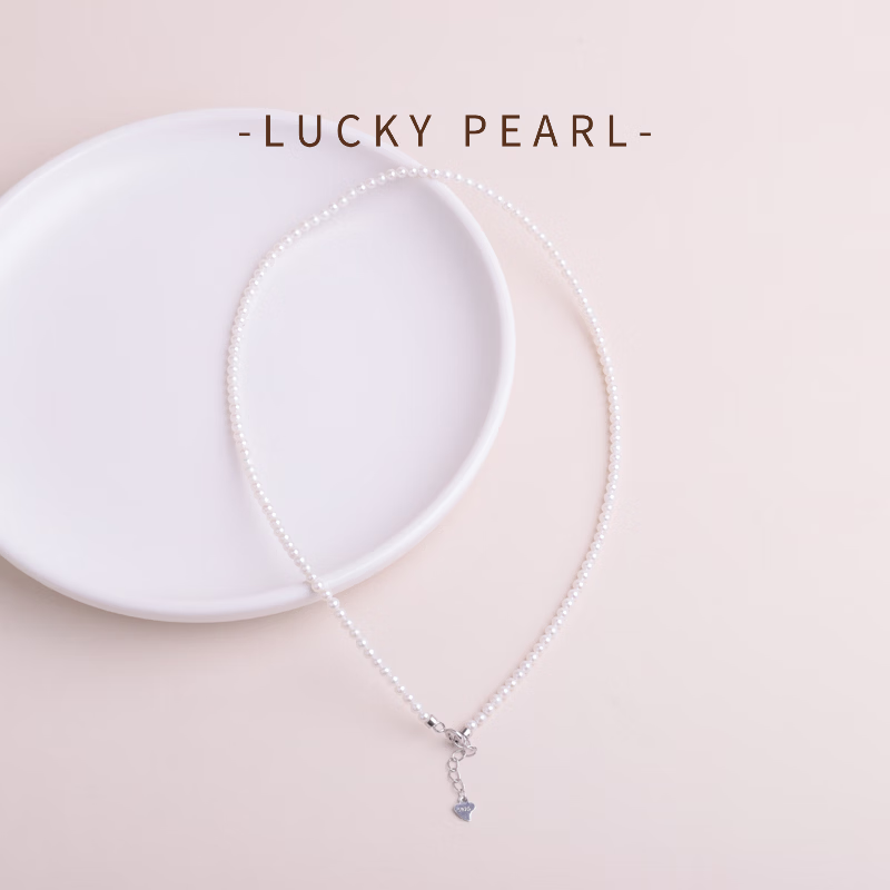 有幸珍珠项链 S925银淡水珍珠锁骨链经典百搭小米珠项链送女友礼物 S925银 淡水珍珠3-4mm 近圆/强光