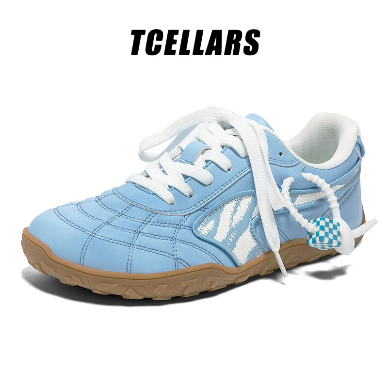 Tcellars德训鞋男鞋2026新款低帮透气平底板鞋时尚百搭休闲鞋子男 北卡蓝 39