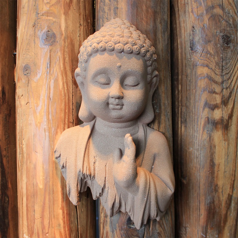 软装饰品墙饰陶瓷佛像墙壁挂饰如来佛禅意办公室书房玄关上面装摆设