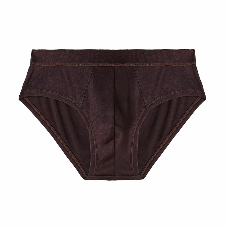 dilansi清苍内裤男真丝三角裤舒适一片式透气无痕裤头桑蚕丝大码超薄舒适 咖啡色 3XL （推荐160-180斤）