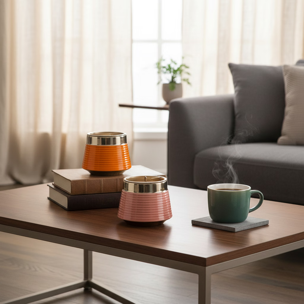 ECO IN CORNins高颜值陶瓷烟灰缸创意客厅卧室办公室防飞灰简约现代轻奢烟缸 白色