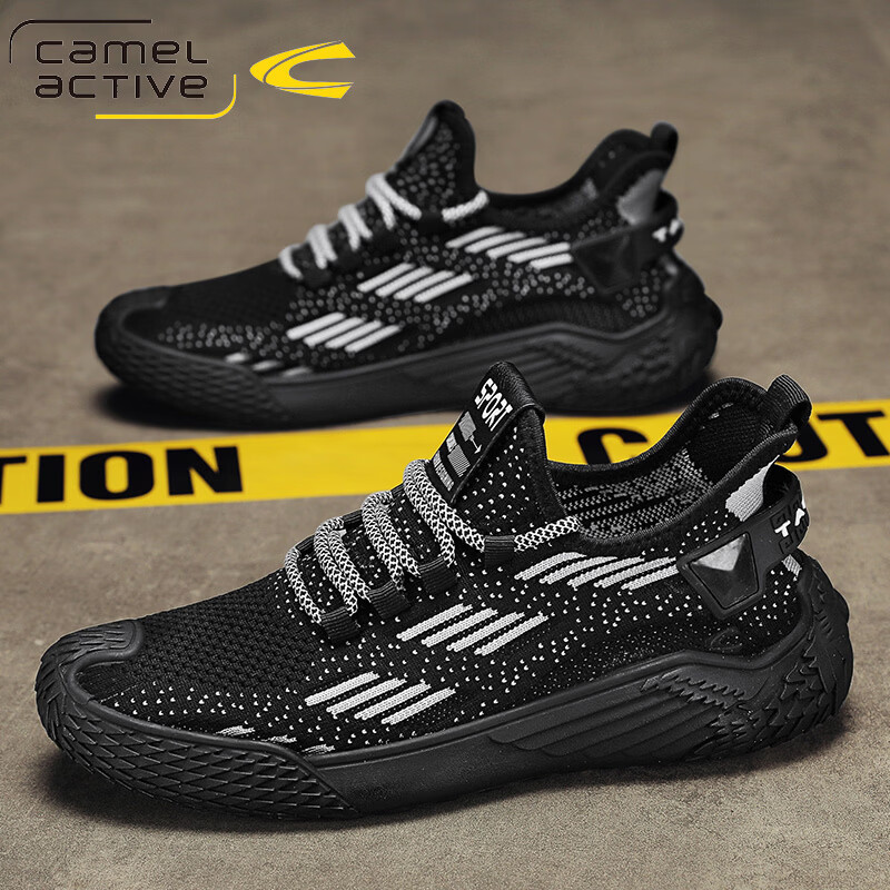 骆驼动感(camel active)2026春夏季新款男士休闲鞋运动时尚透气镂空网面鞋轻便舒适跑步鞋 黑色 41 (255mm)
