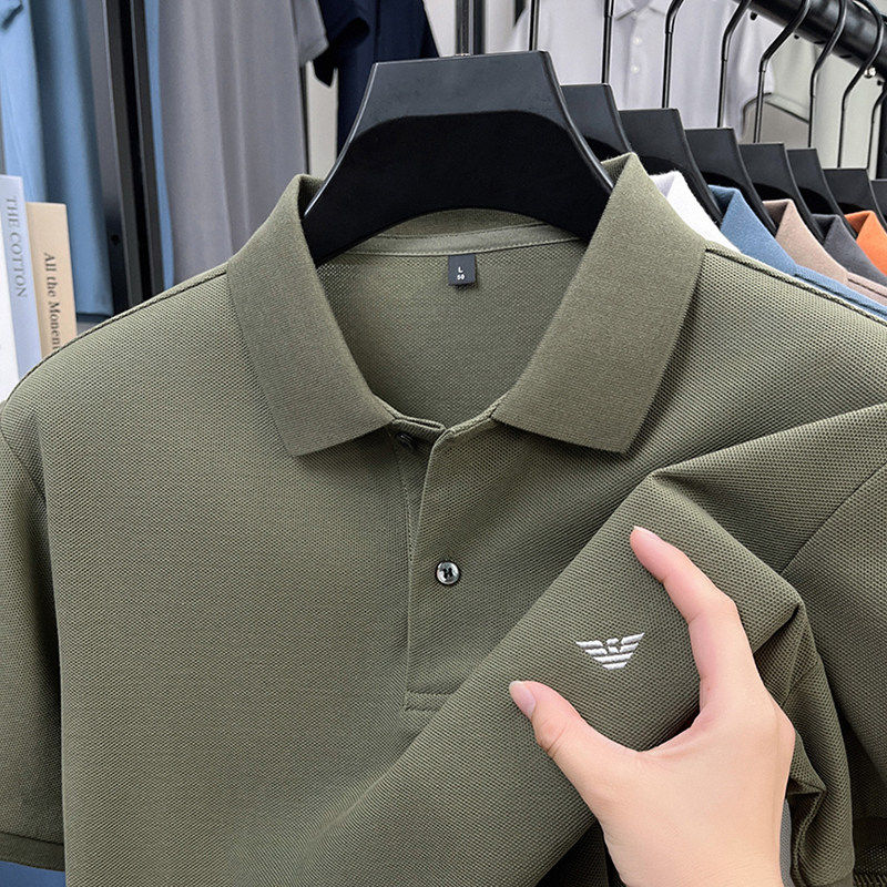 阿玛尼（ARMANI）意大利短袖t恤中年男士重磅纯棉T恤衫夏季新款休闲polo衫 橄榄绿 L 175/88A 京东折扣/优惠券