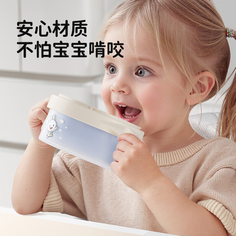 火火兔辅食碗注水保温碗316L不锈钢儿童餐具婴儿专用保温碗宝宝碗 太空辅食碗