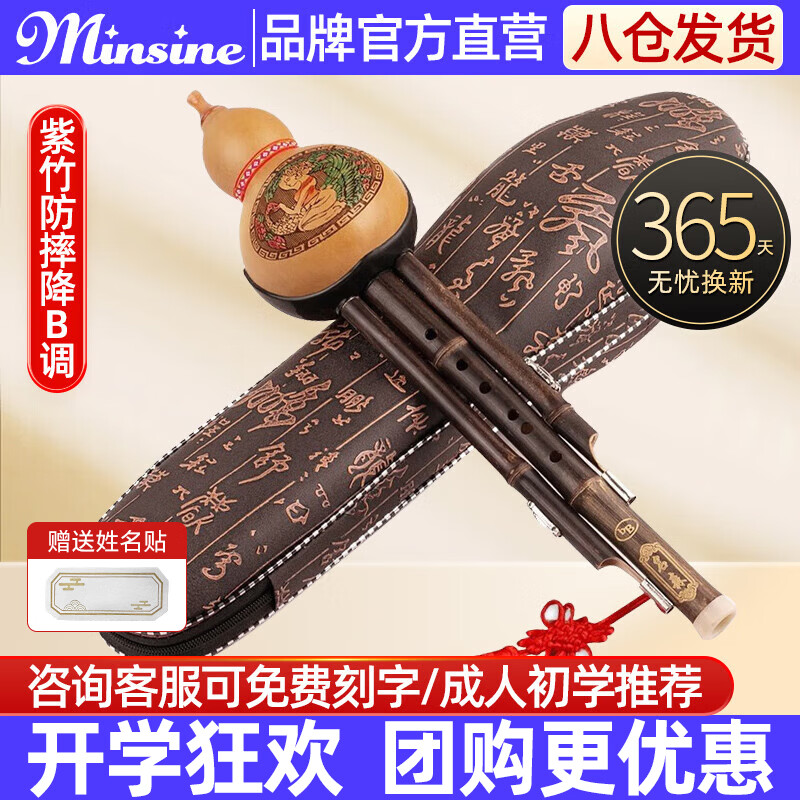 名森（Minsine）防摔凤尾紫竹葫芦丝降b调初学者小学生儿童民族吹奏乐器