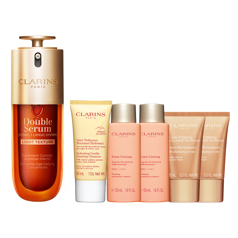 娇韵诗油皮黄金双萃精华75ml平水油淡纹护肤品化妆品生日礼物送女友