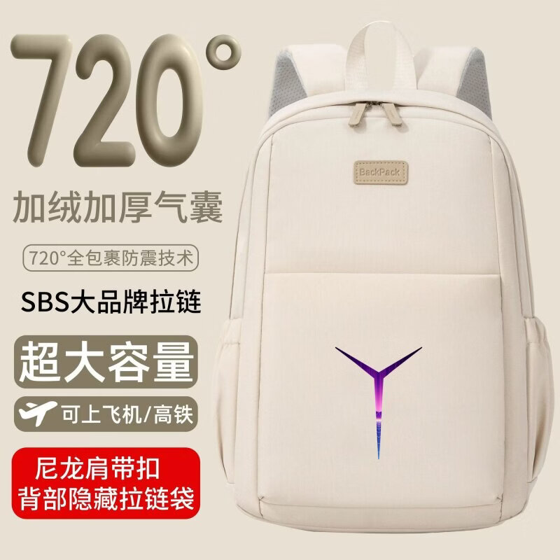 适用于拯救者Y7000P电脑包15.6寸Y9000P游戏本R9000P双肩包16寸R7 507米白色 炫彩Y 16英寸
