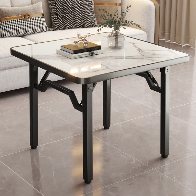 叠桌子餐桌家用小户型吃饭桌子掼蛋桌户外桌子摆摊小桌子 升级不挡腿80*80*73cm棕木纹