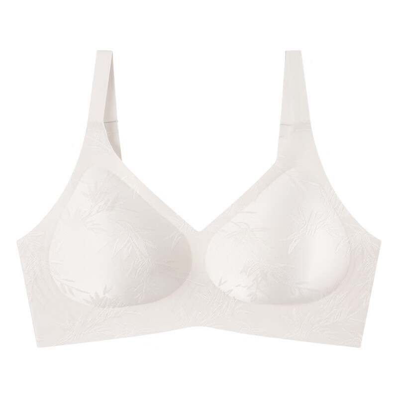 氧心（YANGXIN）Kissy氧心轻薄内衣女无痕舒适侧收副乳上托聚拢美背文胸 月光白(吊带款) M