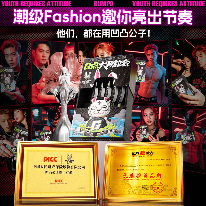 凹凸公子颗粒超薄避孕套 玻尿酸G点大颗粒螺纹byt安全套 成人情趣计生用品 【下单即送赠品】G点颗粒+豹舌+蘑菇头颗粒各一只