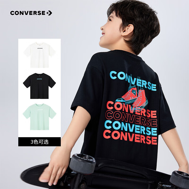 Converse����ͯװ��ͯ����T���ļ��¿�Բ��͸�������д�ͯ��������t�� ����ɫ 160 /76 ����������152-158cm�� 62Ԫ