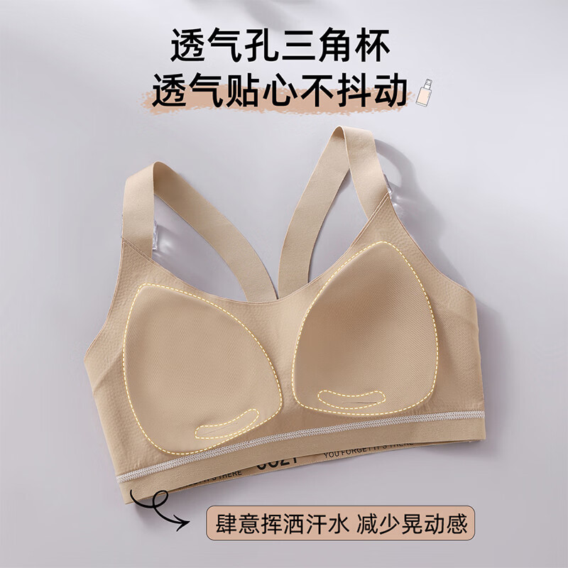 红豆(Hodo)2件初高中学生运动内衣12-16岁女孩跑步防震发育期二三阶段文胸 【2件装】蓝色+粉底液色 155 (L) 建议90-110斤