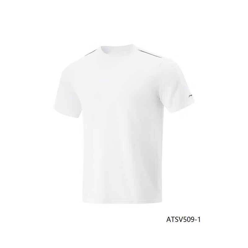 李宁（LI-NING）速干短袖男士夏季登山健身男装透气运动上衣男速干衣跑步T恤 标准白509-1 S /165