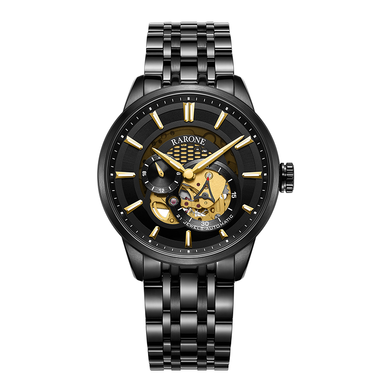 雷诺(RARONE)手表 星际系列潮流镂空全自动男士机械表钢带 腕表 1099元