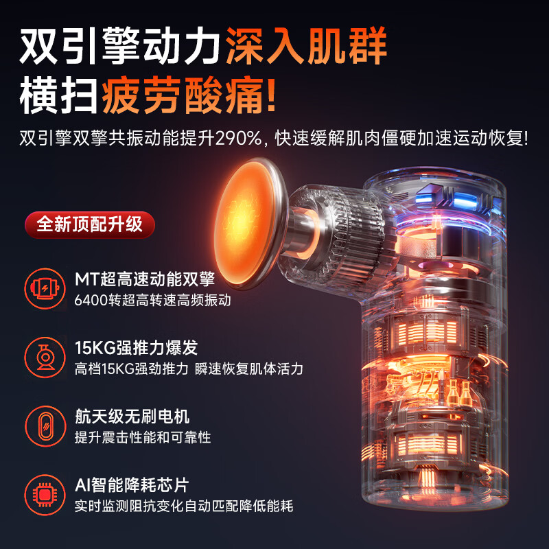ISDANTON【进口电机丨官方正品】筋膜枪按摩仪器专业级肩颈腰背肌肉深层放松颈膜枪迷你便携式健身男女专用 【素瓷白】专业级按摩丨无刷电机丨低噪静音 恒温加热头丨4档调节丨持久续航