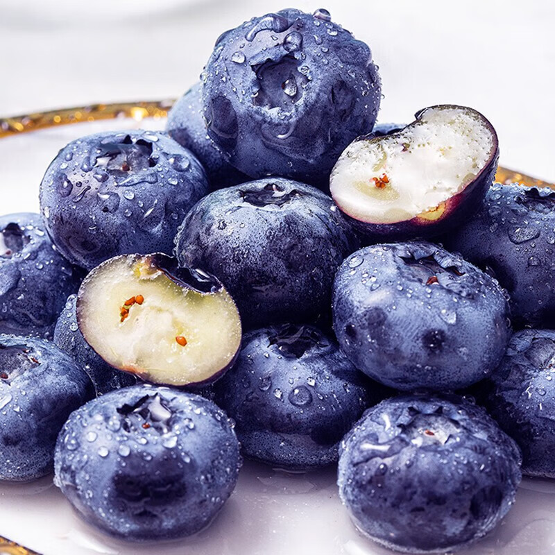 果食鲜丰四川高山蓝莓新鲜水果蓝莓整箱生鲜时令水果 8盒/单果【15-18mm】/800g