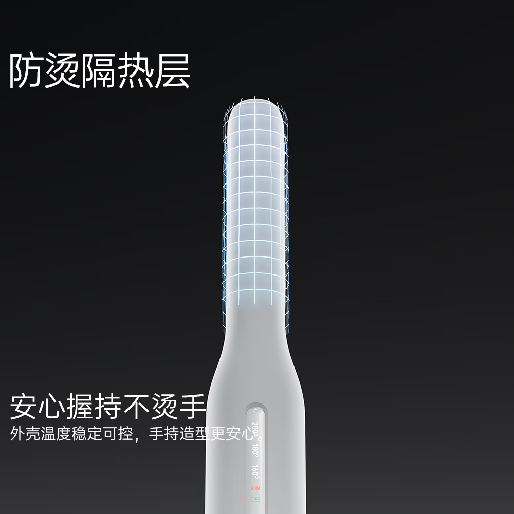 FIFN无线夹板直卷两用负离子卷发棒蓬松垫发根男女用直板夹刘海造型生日礼物 Z7米白色 14mm