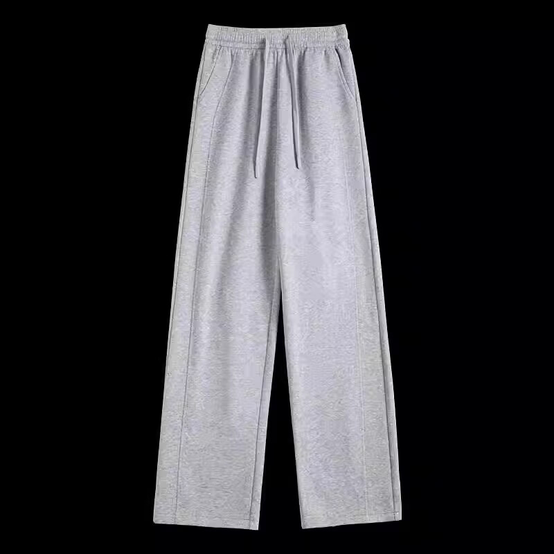 【京东直采】26春新窄版直筒薄款卫裤休闲女香蕉阔腿裤运动休闲 深灰色 M 【推荐90-105斤】