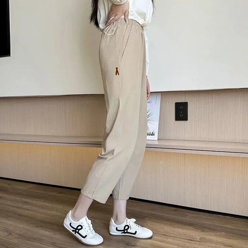 【全部降价处理】26年春夏季新款女士宽松哈伦八分裤休闲裤 卡其色 【26年新款】 L （建议120-140斤）