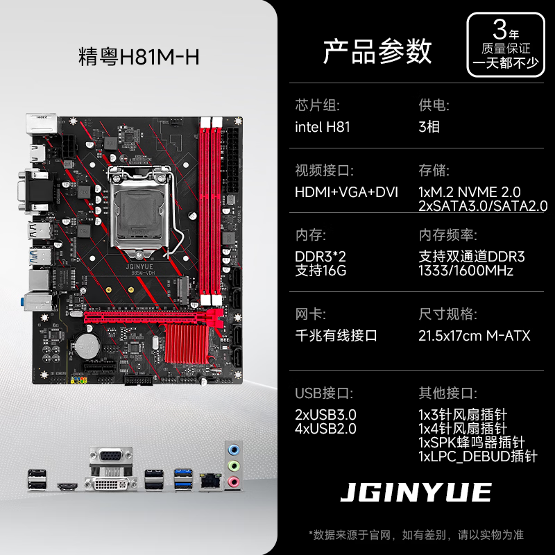 精粤 H81M H DDR3 图 3