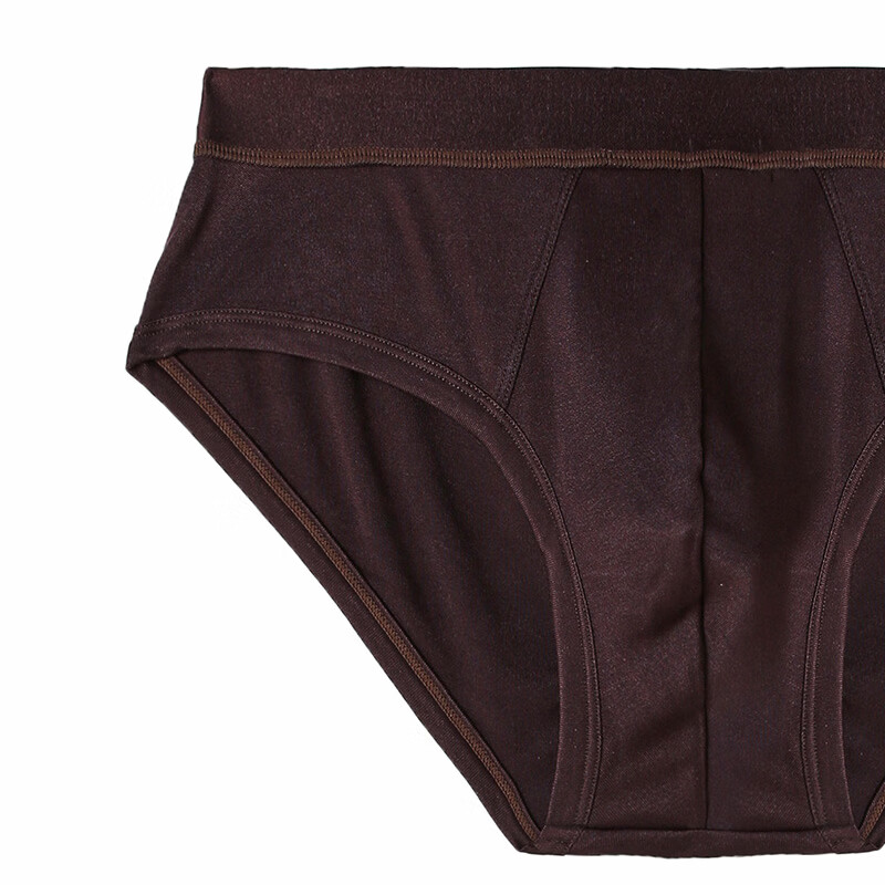 dilansi清苍内裤男真丝三角裤舒适一片式透气无痕裤头桑蚕丝大码超薄舒适 咖啡色 3XL （推荐160-180斤）