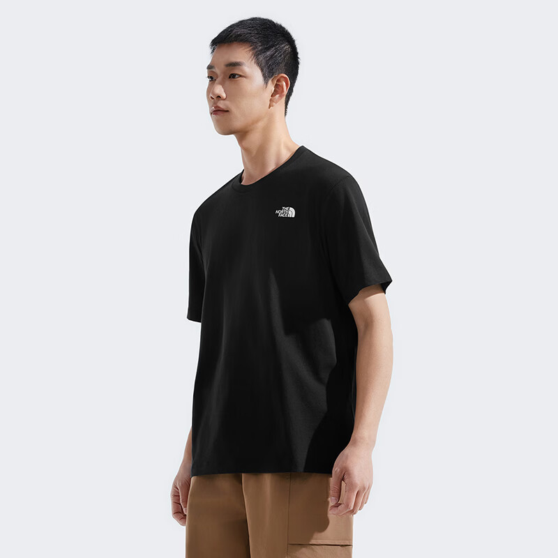 北面男女同款纯棉宽松短袖T恤户外休闲夏新款8D7V 宇宙黑/JK3 2XL