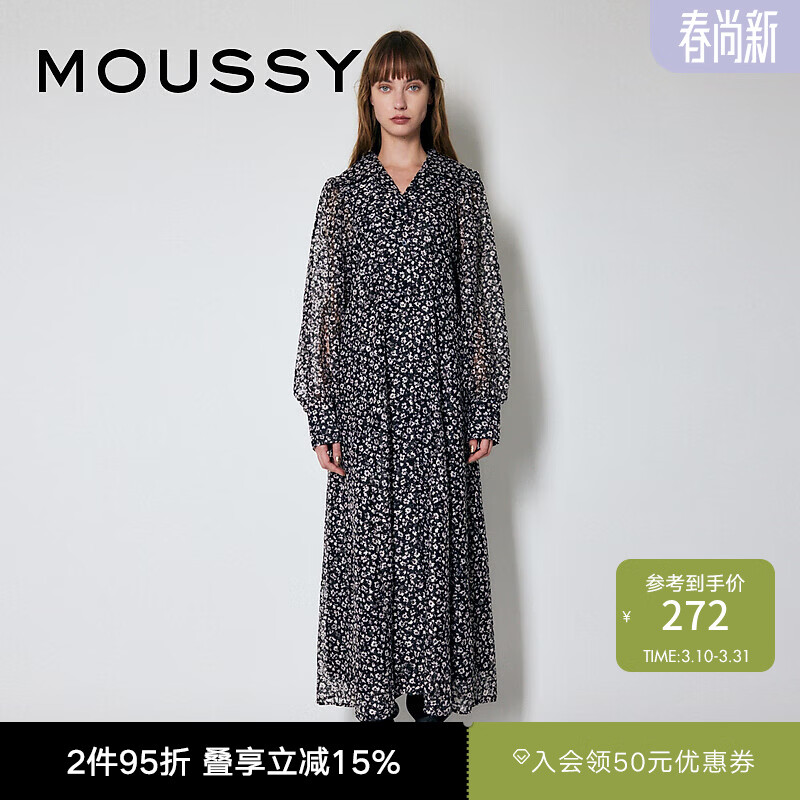 moussyŮװ�¿�������Ů���θ��黨��˿����ȹ010FAH30-7460 020��ɫ S 00001 169.5Ԫ