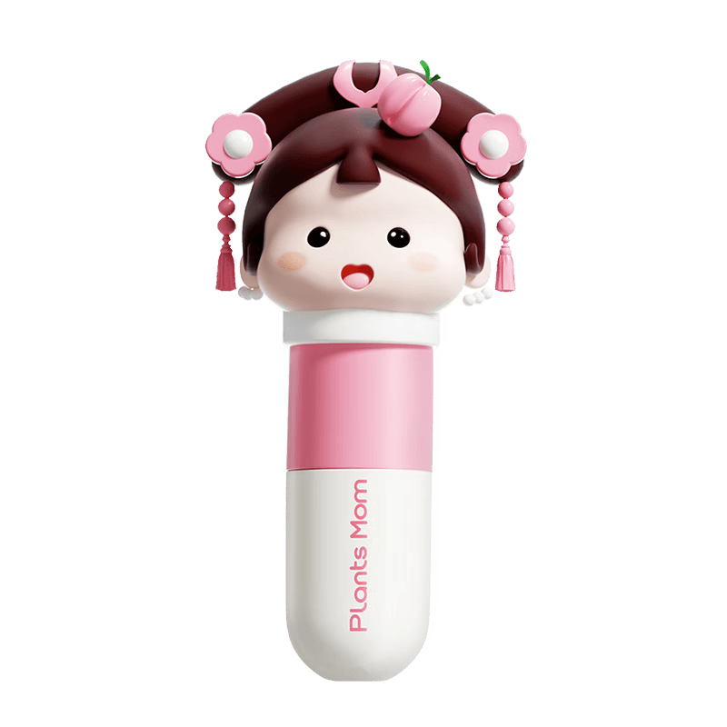 植物媽媽兒童唇蜜3-6-12歲防干裂保濕滋潤(rùn)嘴唇女孩寶寶潤(rùn)唇膏 蜜桃味1.2g