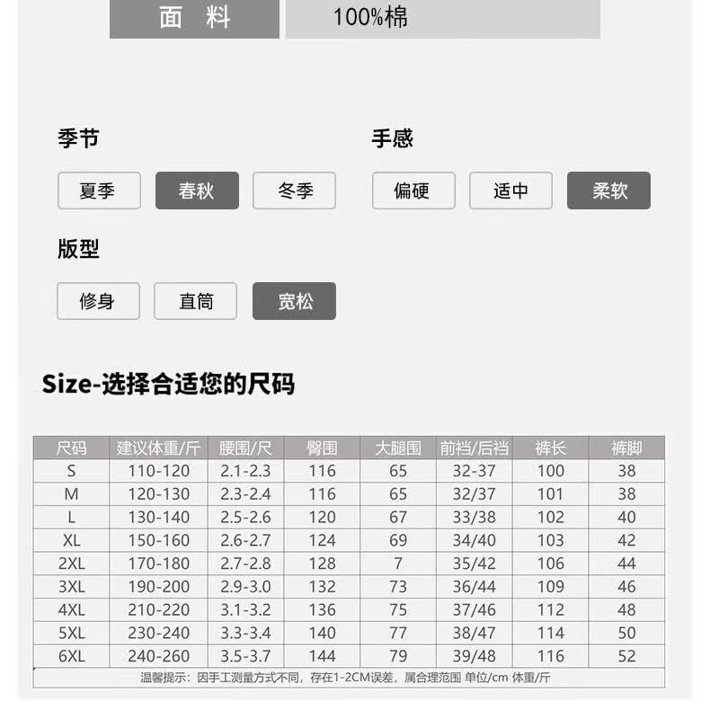 恩威格2026春夏季新款纯棉宽松直筒工装裤男商务休闲直筒大码多口袋长裤 深灰色 【春夏纯棉】 2XL 【适合170-185斤】