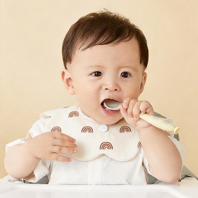 木木屋（mumuwu）儿童全棉纱布口水巾婴儿防吐奶围兜幼围脖婴幼儿围嘴宝宝A类夏季 2条装【彩虹+爱心】 纱布全棉邹布围嘴【6层呵护】