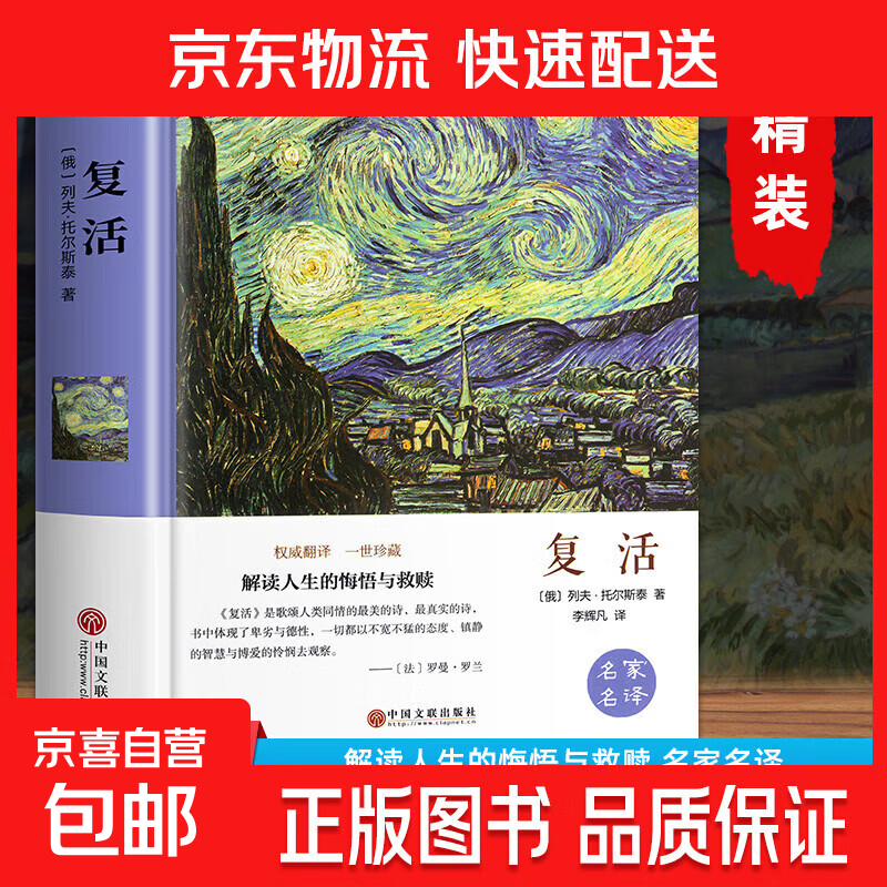 全套10册世界十大名著正版全套原著 简爱书籍 海底两万里 老人与海 复活 童年 月亮与六便士文学经典小说必读中学生初中生课外阅读 【精装硬壳】复活
