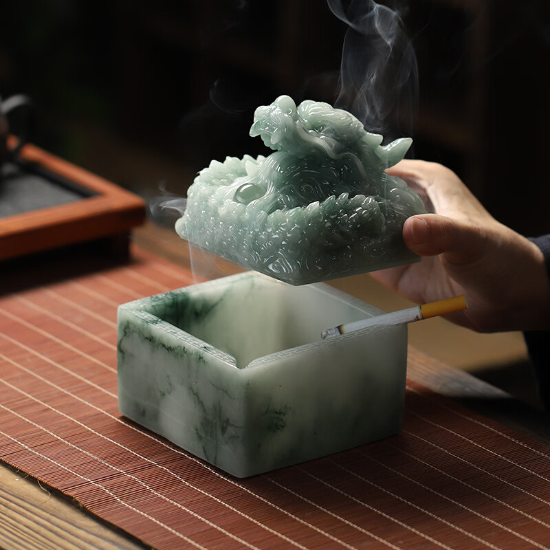 净安美龙印烟灰缸创意仿真玉玺烟灰缸高端大气新款中式客厅茶几摆件 龙印烟灰缸