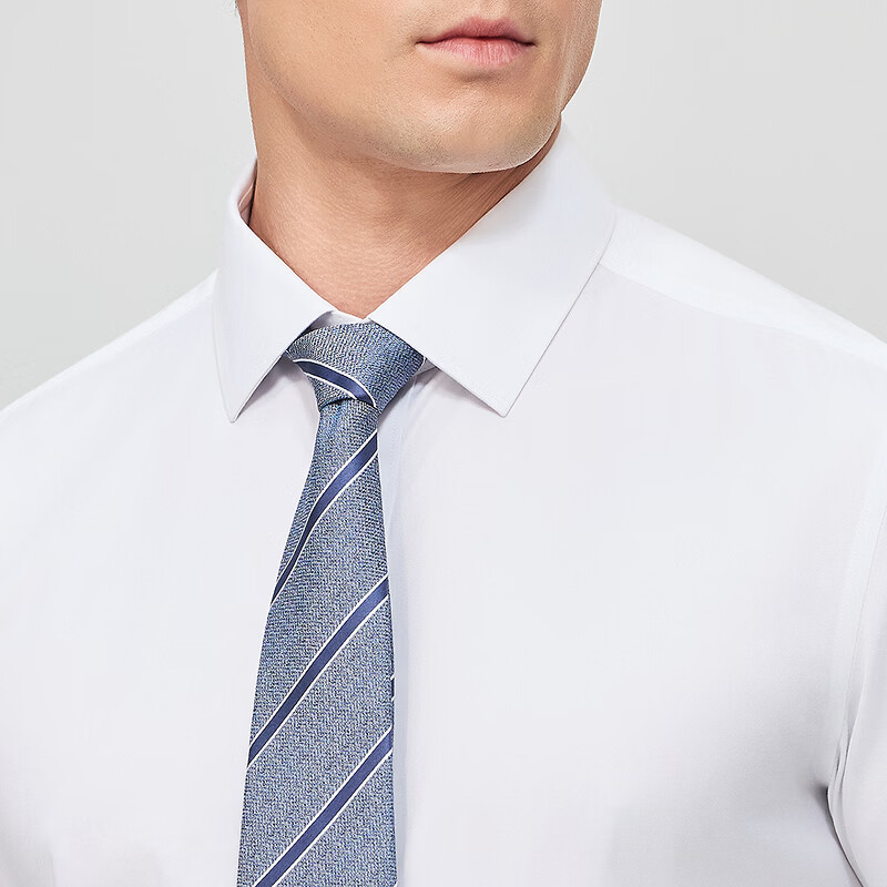 雅戈尔（YOUNGOR）【300支+桑蚕丝】2026春季新品商务免烫高端衣服男士长袖衬衫 漂白VLTP114787BBY 41 （175/96Y）