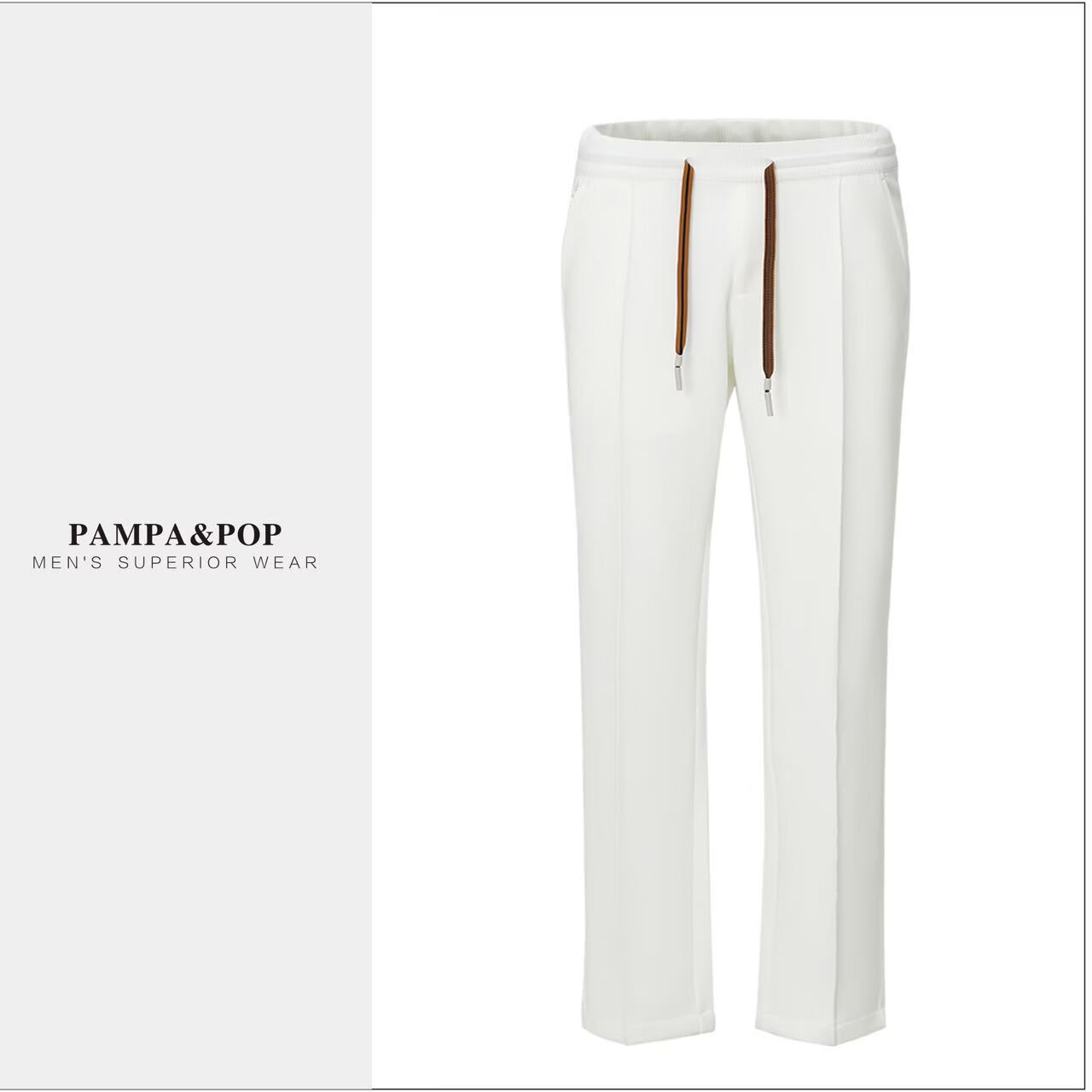 [意式轻奢]绵羊毛混纺弹力亲肤抗皱垂感面膜裤高级感男士休闲裤 珍珠灰 XL 建议140-155斤