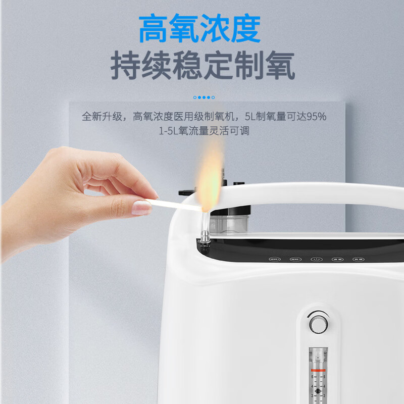 舒坦福5L升级制氧机老人吸氧机呼吸氧气机家用医带雾化 豪华款带雾化（可吸氧可雾化）