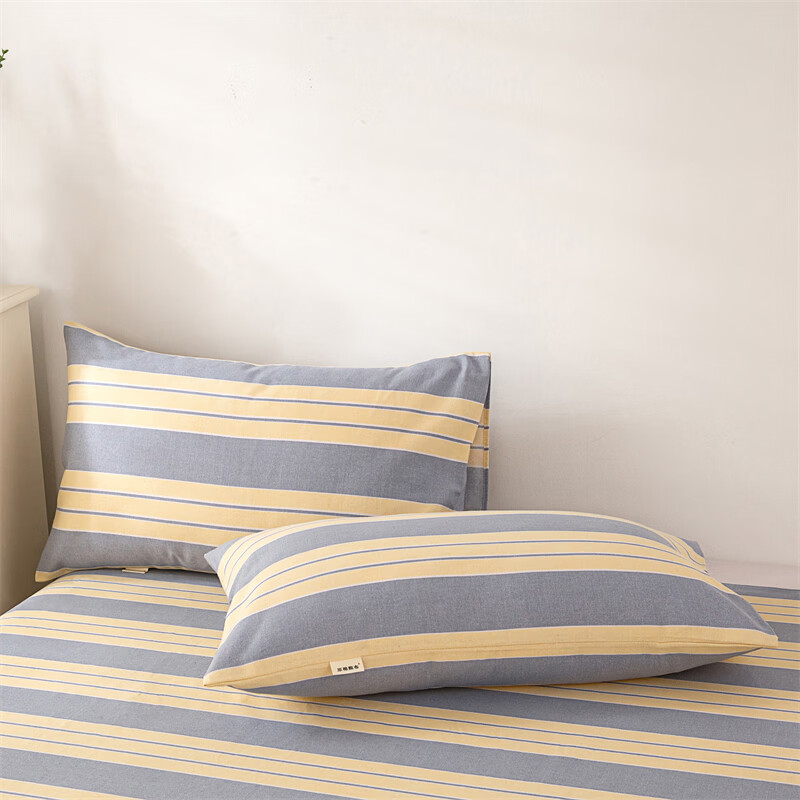 雅鹿加厚老粗布床单单件100原棉亚麻床罩学生宿舍被单三件套单人 温馨 单床单120*230cm