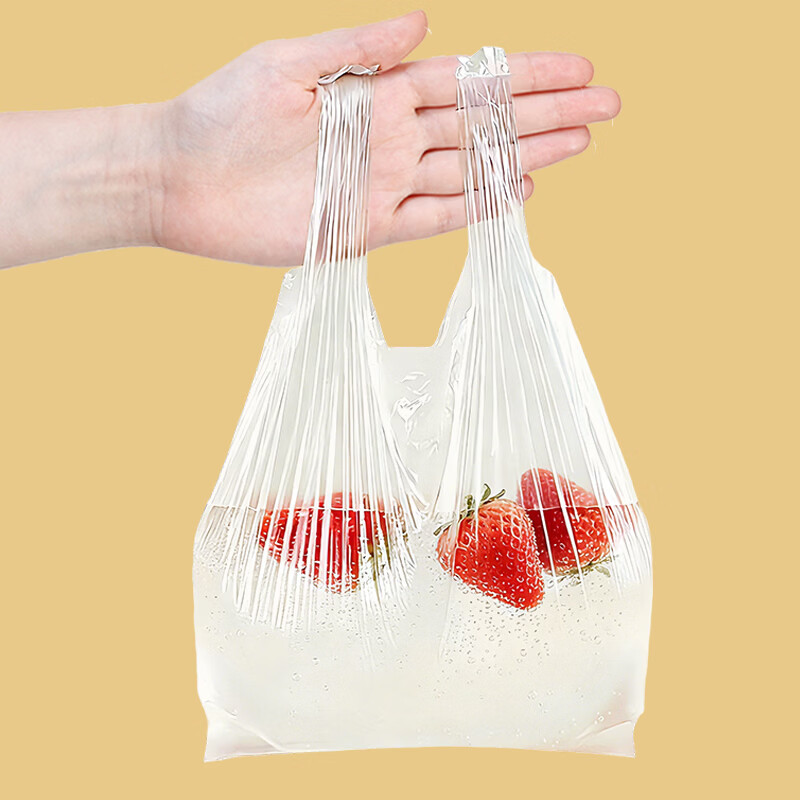 洁成一次性保鲜袋大卷500只35*30cm 加厚食物分装塑料食品级大号 【手提大号】大卷35*30cm*500只