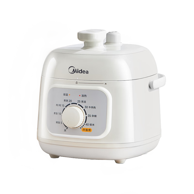 美的（Midea）升级款电压力锅小型2-3人1.8L白玉晶釜一键排气 杂粮饭1-3人家用MY-E2400电饭煲高压锅