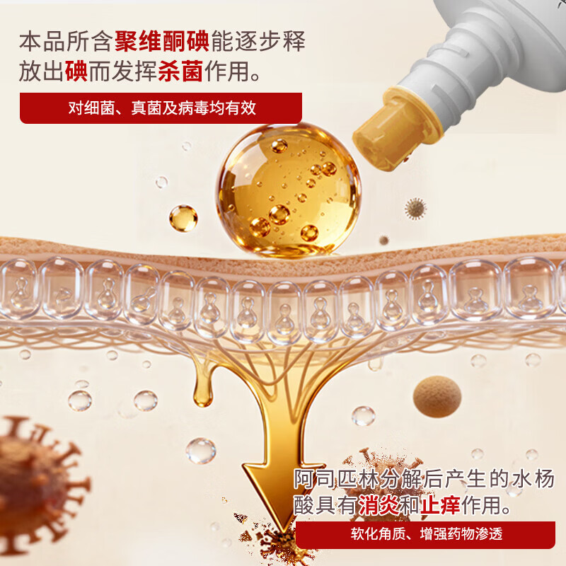 [亮甲]复方聚维酮碘搽剂 2ml*2瓶 3盒装 杀菌止痒修复甲面治疗灰指甲特效专用药指甲增厚发黄变厚真菌感染脚气药 共12ml