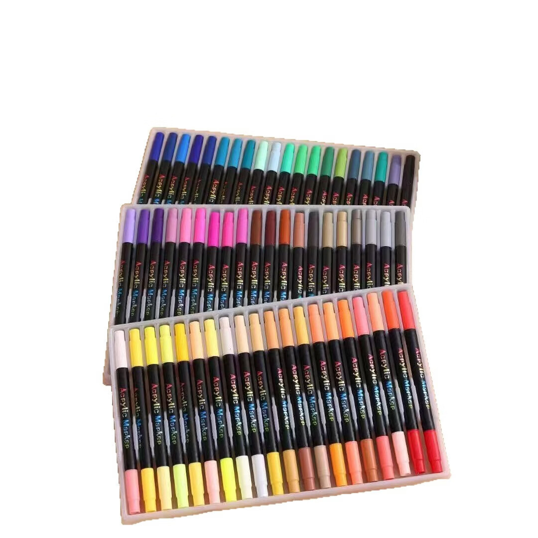 【严选直发】双头双色软头丙烯马克笔可叠色可洗水性儿童手绘大容 双头双色软头丙烯马克笔1188-24