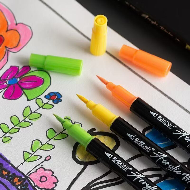 【严选直发】双头双色软头丙烯马克笔可叠色可洗水性儿童手绘大容 双头双色软头丙烯马克笔1188-24