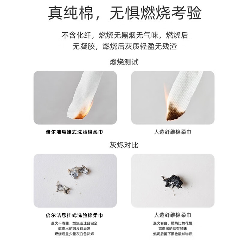 倍尔洁（Beierjie）悬挂式洗脸巾  一次性擦脸巾 抽取式洁面巾 干湿两用棉柔巾珍珠纹 360抽【120抽*3提 20cm*20cm 布料规格70g】
