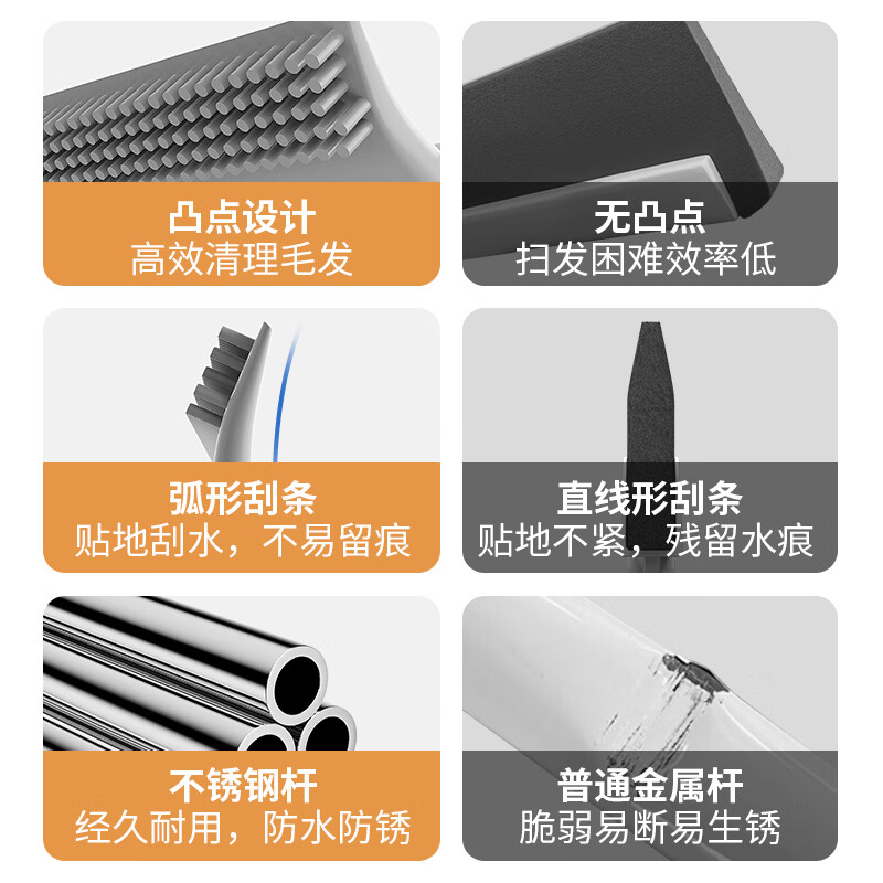 LYNN扫把簸箕套装防风梳齿套扫多功能魔术扫把可旋转折叠笤帚清洁工具 【新升级刮条】可刮水可刷地二合一魔术扫把
